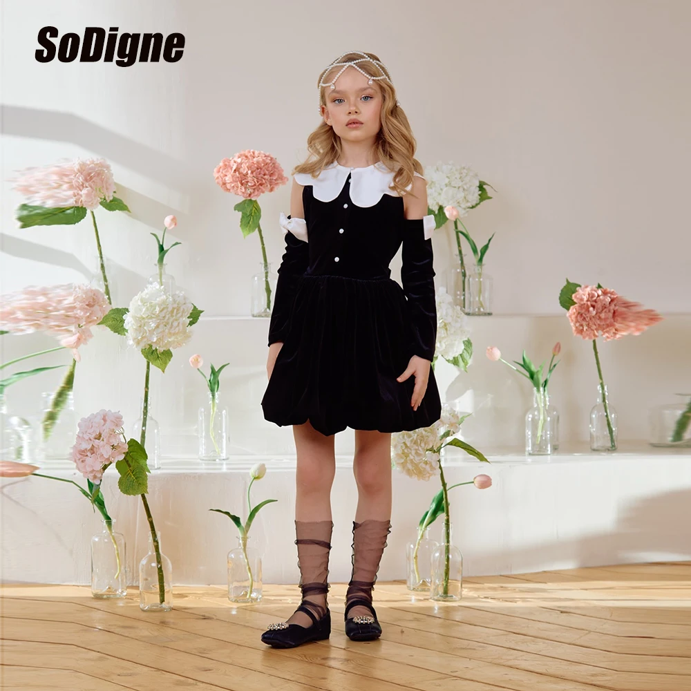 SoDigne A-line Velvet Mini Flower Girl Dress O-neck Kid Gown Short Birthday Party Dresses Customized vestidos de fiesta niñas
SoDigne A-line Velvet Mini Flower Girl Dress O-neck Kid Gown Short Birthday Party Dresses Customized vestidos de fiesta niñas