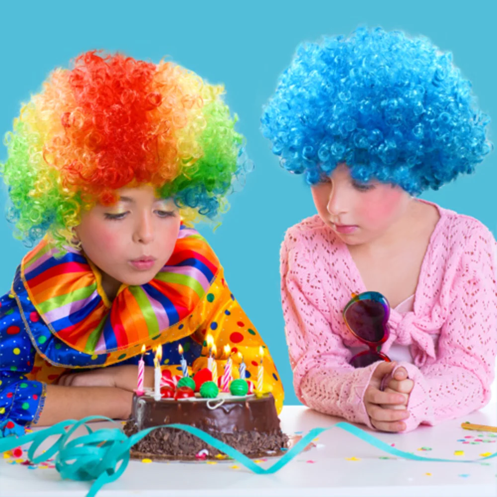 Funny Clown Curly Afro Synthetic Wigs Rainbow Wig Colorful Clown Wig Crazy Afro Wig Party Halloween Costume Prank
Funny Clown Curly Afro Synthetic Wigs Rainbow Wig Colorful Clown Wig Crazy Afro Wig Party Halloween Costume Prank