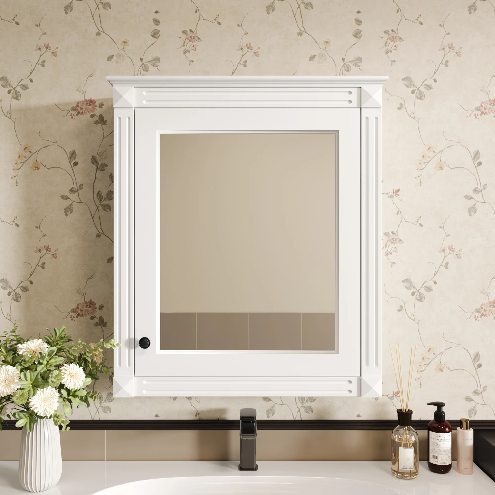 24''x27'' Wall-Mounted Medicine Mirror Cabinet: Height-Adjustable Shelf Over Toilet Space-Saver
24''x27'' Wall-Mounted Medicine Mirror Cabinet: Height-Adjustable Shelf Over Toilet Space-Saver