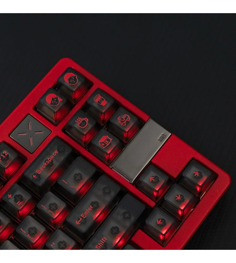 Black and red are engraved fog-transparent mechanical keyboard keycaps UV printing 120 keys Original customized magnetic
Black and red are engraved fog-transparent mechanical keyboard keycaps UV printing 120 keys Original customized magnetic
