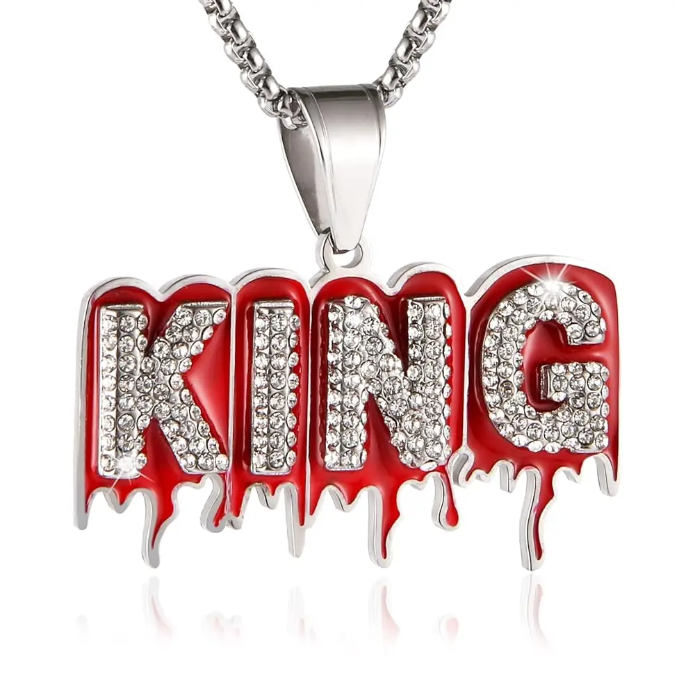 Free ShippingHip Hop King CZ Pendant Fashion Rapper Jewelry Rock Iced Out Shiny Stainless Steel Necklace for Men and Women
Free ShippingHip Hop King CZ Pendant Fashion Rapper Jewelry Rock Iced Out Shiny Stainless Steel Necklace for Men and Women