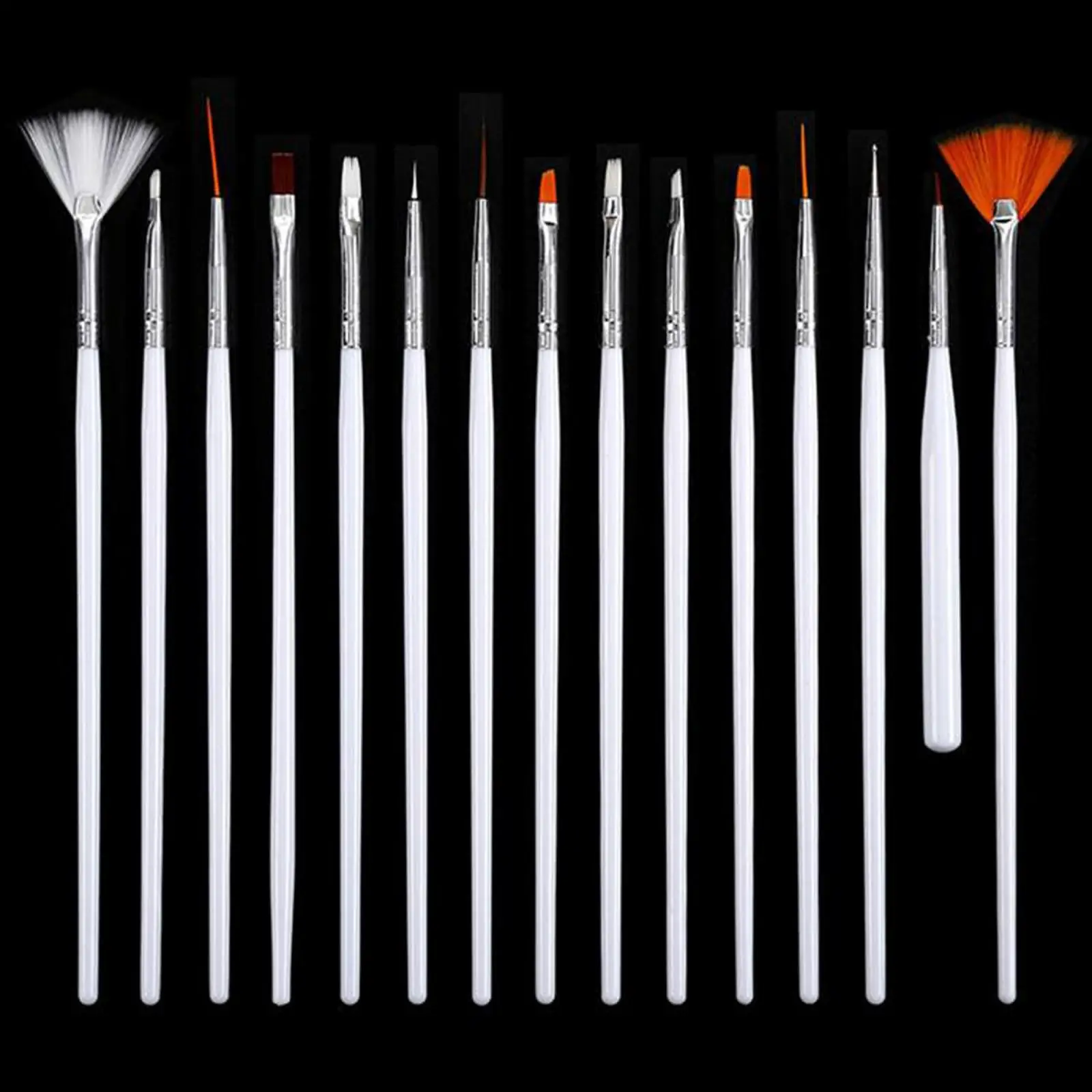 Nail Brushes for Cleaning Drawn Pen Fan-shaped Nail Brush Set 15pcs for Carving Manicure and Nail Design Stickers
Nail Brushes for Cleaning Drawn Pen Fan-shaped Nail Brush Set 15pcs for Carving Manicure and Nail Design Stickers