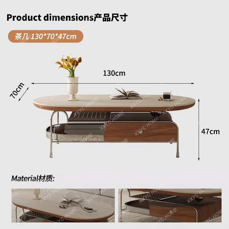 New Oval Coffee Table Storage Art Fashion Sofa Side Table Living Room Center
New Oval Coffee Table Storage Art Fashion Sofa Side Table Living Room Center
