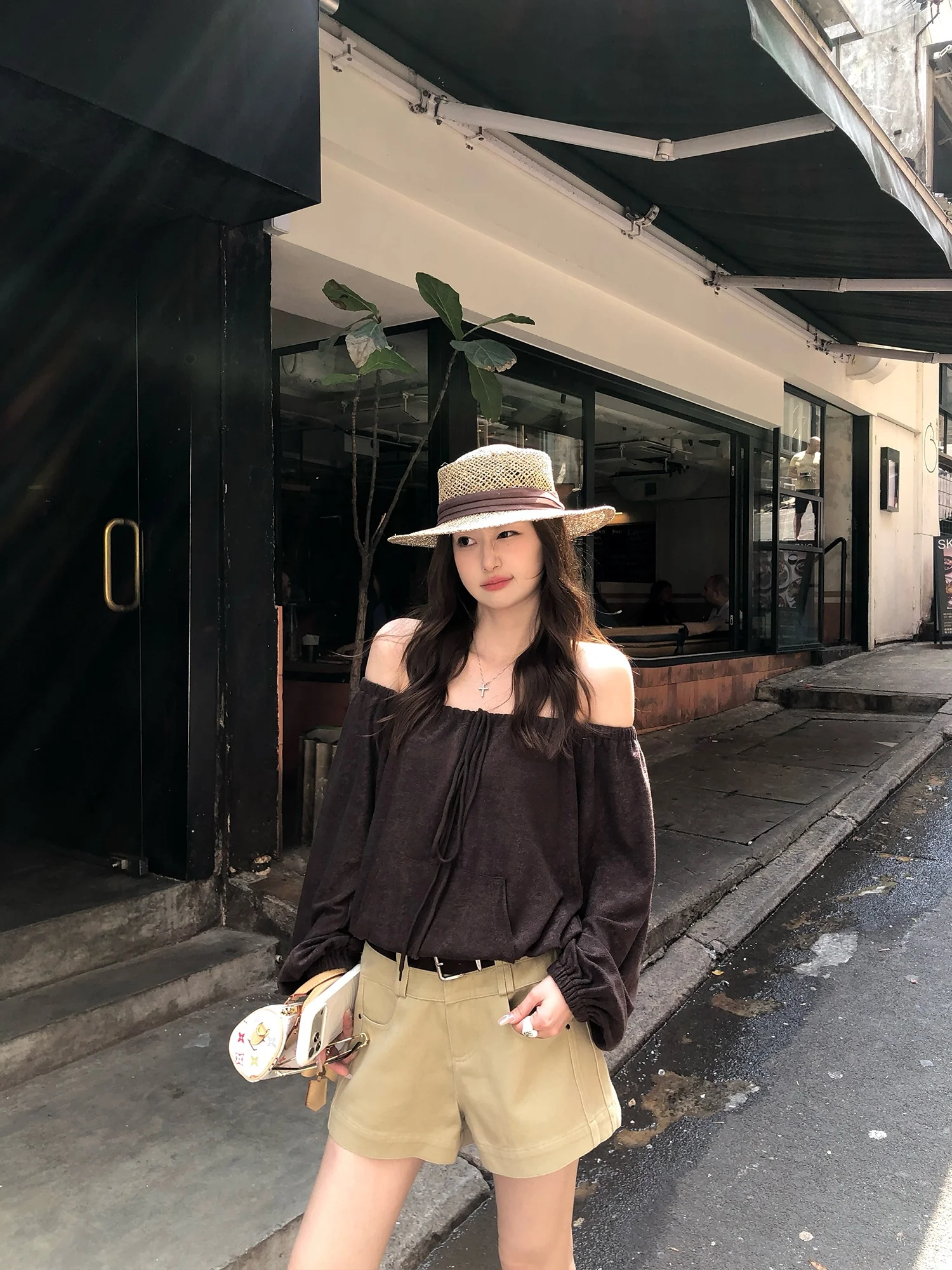 Shoulder Bared Elastic Waist T-Shirt Women's Spring New Design Loose Slimming Long Sleeve Cotton Casual Breathable Tee
Shoulder Bared Elastic Waist T-Shirt Women's Spring New Design Loose Slimming Long Sleeve Cotton Casual Breathable Tee