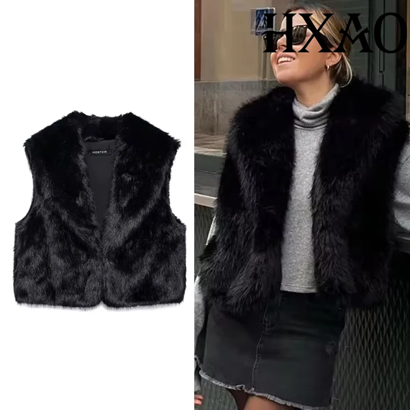 HXAO женские жилеты укороченный жилет из искусственного меха кардиган пушистый осенне-зимний жилет без рукавов женский плюшевый роскошный женский теплый жилет
HXAO женские жилеты укороченный жилет из искусственного меха кардиган пушистый осенне-зимний жилет без рукавов женский плюшевый роскошный женский теплый жилет