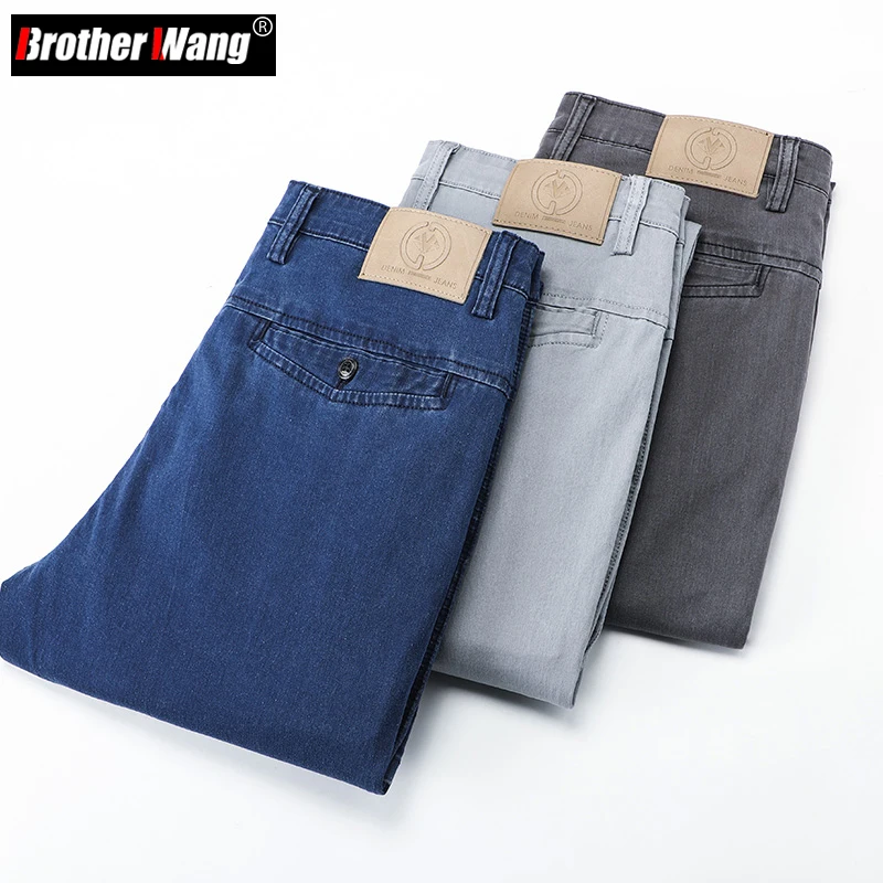 Summer Men's Thin Straight-Leg Jeans Business Fashion Stretch Soft Cotton Loose Denim Pants Male Brand Light Gray Dark Gray Blue
Summer Men's Thin Straight-Leg Jeans Business Fashion Stretch Soft Cotton Loose Denim Pants Male Brand Light Gray Dark Gray Blue