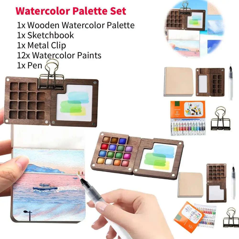 Портативная дорожная палитра красок, карманный набор акварельных красок для художника, мини-набор акварельных палитр, деревянная сетка, коробка для красок, подарок для детей
Портативная дорожная палитра красок, карманный набор акварельных красок для художника, мини-набор акварельных палитр, деревянная сетка, коробка для красок, подарок для детей 