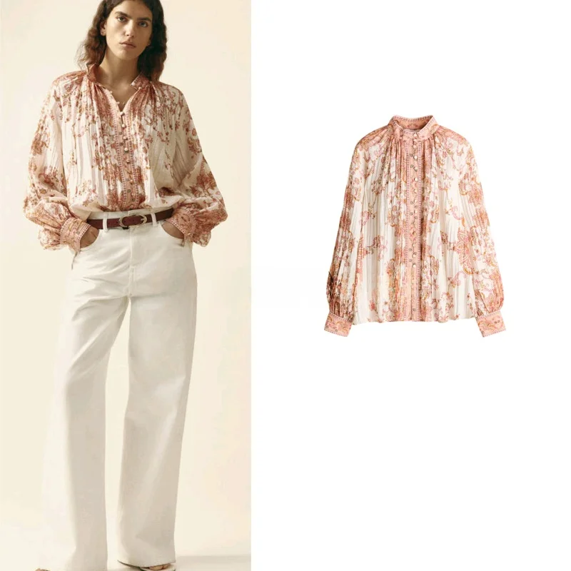 Spring New Women's Straight Leg Lantern Sleeve Long Sleeve Pleated Top French Style Polyester Fiber Skin-friendly Breathable
Spring New Women's Straight Leg Lantern Sleeve Long Sleeve Pleated Top French Style Polyester Fiber Skin-friendly Breathable