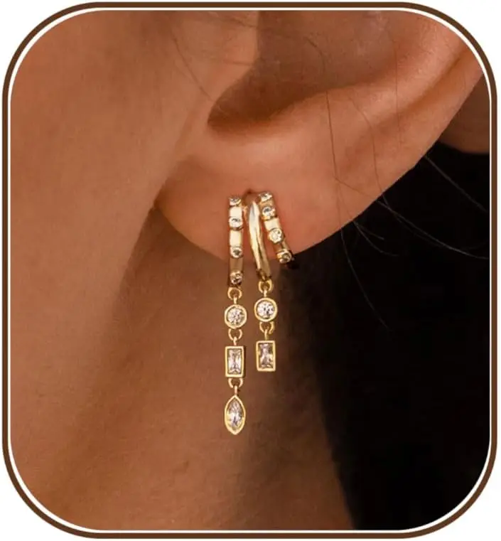 Elegant Gold Drop Earrings for Women, Stylish Long Huggie Hoops, Trendy Dangly Jewelry
Elegant Gold Drop Earrings for Women, Stylish Long Huggie Hoops, Trendy Dangly Jewelry