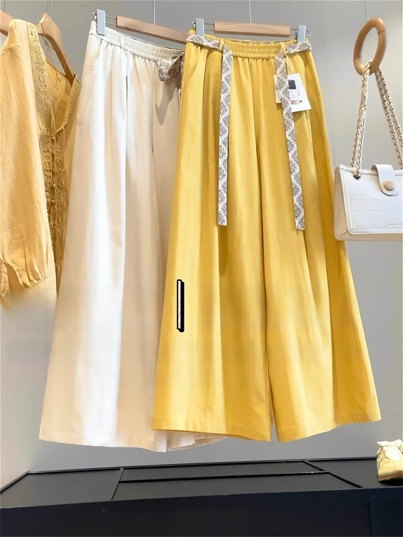 Casual High Waist Belted Wide Leg Pants Women's Summer Cotton Blend Belt Cool Feeling Breathable Fashionable Commute Style
Casual High Waist Belted Wide Leg Pants Women's Summer Cotton Blend Belt Cool Feeling Breathable Fashionable Commute Style