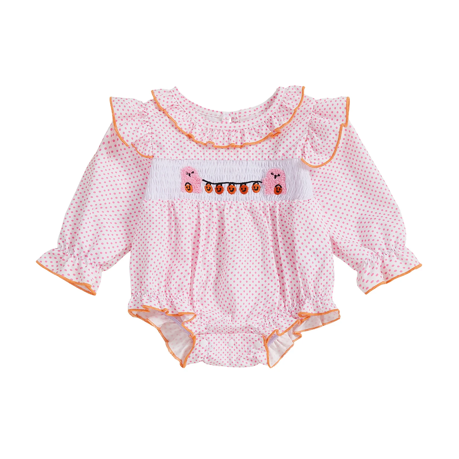 Adorable Infant Halloween Costume with Spooky Bat Embroidery and Striped Ruffle Trim for Autumn Festivities
Adorable Infant Halloween Costume with Spooky Bat Embroidery and Striped Ruffle Trim for Autumn Festivities