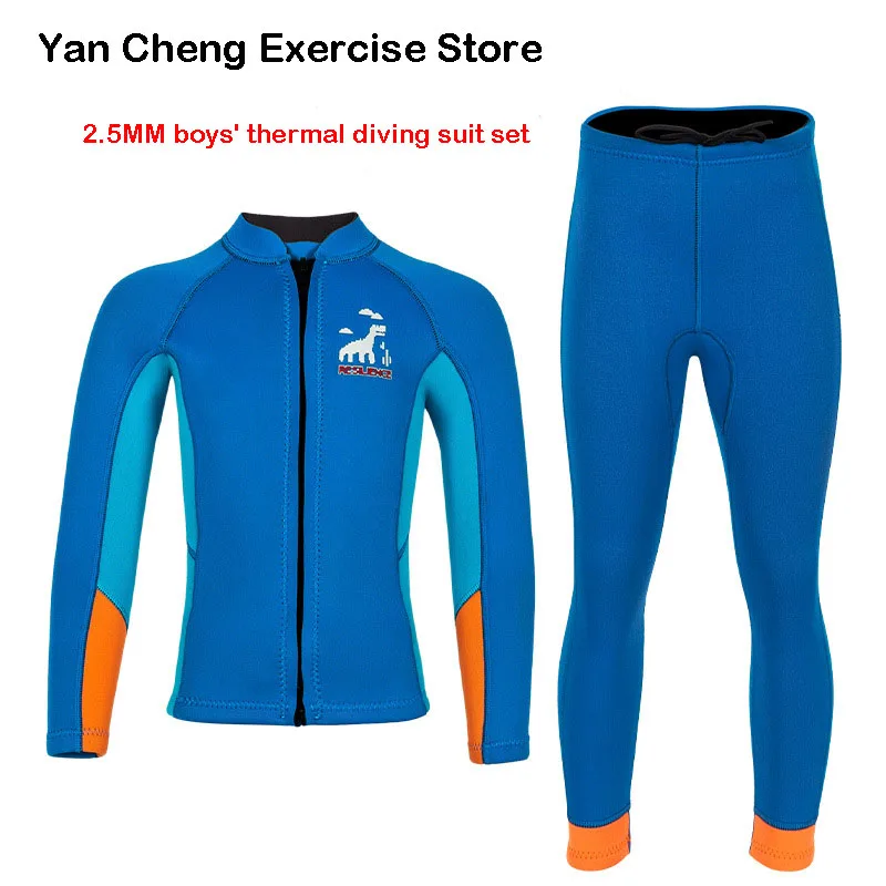 Boy's Two-piece Thicken Swimming Suit 2.5mm Neoprene Sucscreen Snorkeling Surfing Wetsuit Long Sleeve Swimwear Swimming Pool
Boy's Two-piece Thicken Swimming Suit 2.5mm Neoprene Sucscreen Snorkeling Surfing Wetsuit Long Sleeve Swimwear Swimming Pool