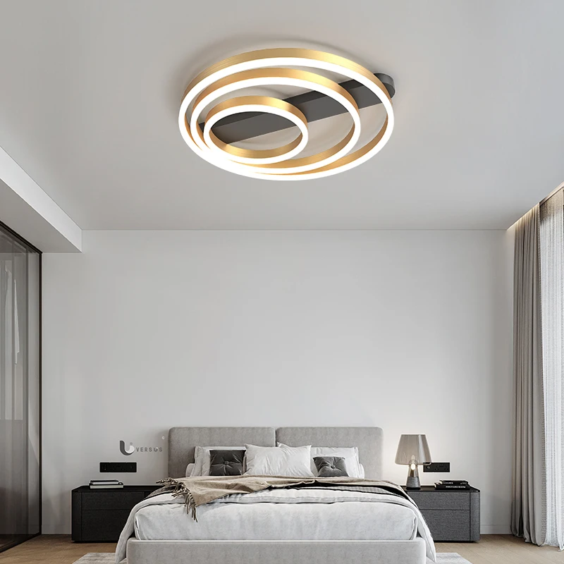 Acrylic Bedroom Ceiling Lamp Household Aluminum Living Room Lamp LED Golden Three Circles Round Warm Room Lamp Study Lighting
Acrylic Bedroom Ceiling Lamp Household Aluminum Living Room Lamp LED Golden Three Circles Round Warm Room Lamp Study Lighting