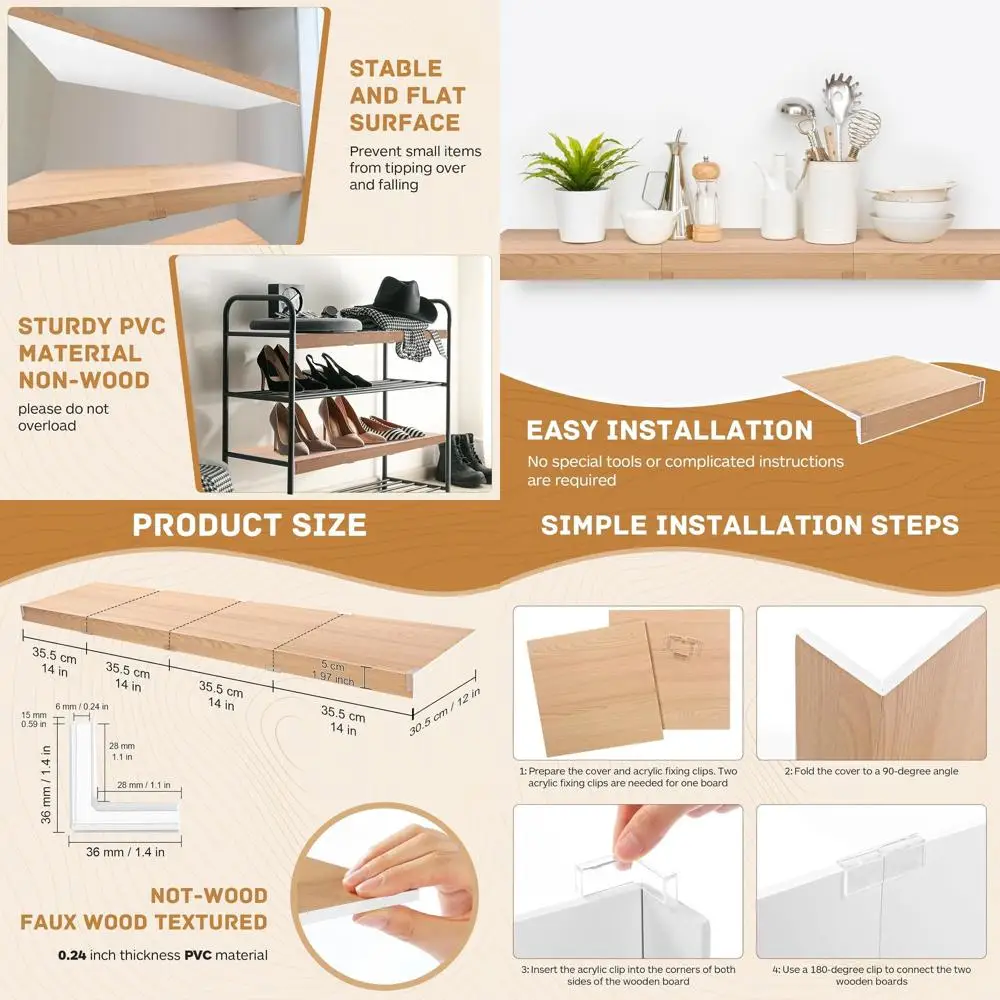 16-Pack 14x12 Inch Wire Shelf Liners with 7 Holders, Adjustable Rigid PVC Covers for Closets, Pantries, and Bathrooms - Waterpro
16-Pack 14x12 Inch Wire Shelf Liners with 7 Holders, Adjustable Rigid PVC Covers for Closets, Pantries, and Bathrooms - Waterpro