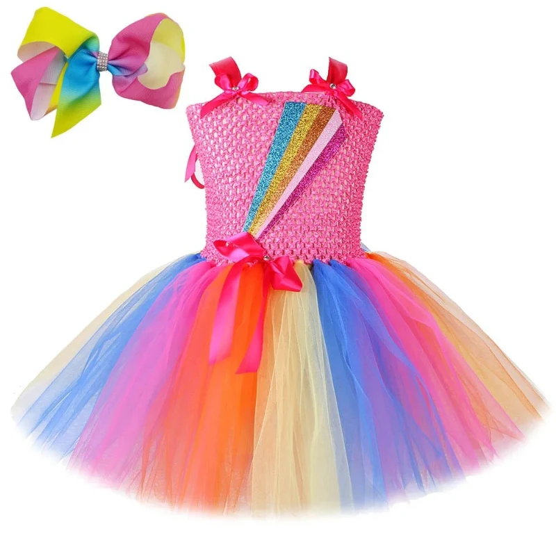 Christmas Princess Festive Costumes for Girls Birthday Ballet Tutus Outfit Kids Glittery Rainbow Dresses with Bow-tie Hairclip
Christmas Princess Festive Costumes for Girls Birthday Ballet Tutus Outfit Kids Glittery Rainbow Dresses with Bow-tie Hairclip