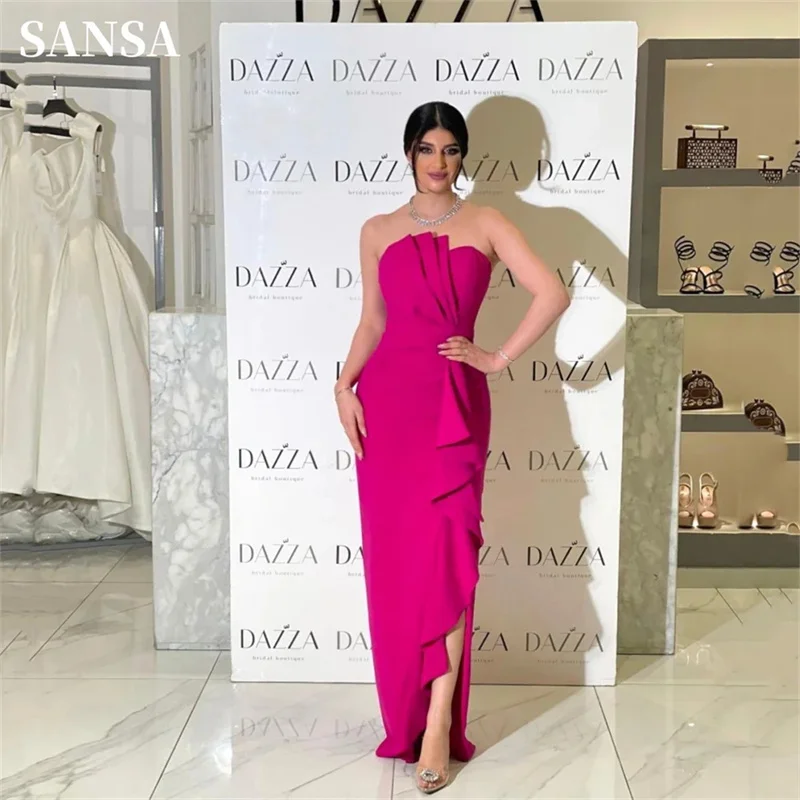 Dress for Girls Elegant Strapless Mermaid Prom Dress 2025 Pink Fishtail فستان حفلات الزفاف Sleeveless Fuchsia Customized
Dress for Girls Elegant Strapless Mermaid Prom Dress 2025 Pink Fishtail فستان حفلات الزفاف Sleeveless Fuchsia Customized