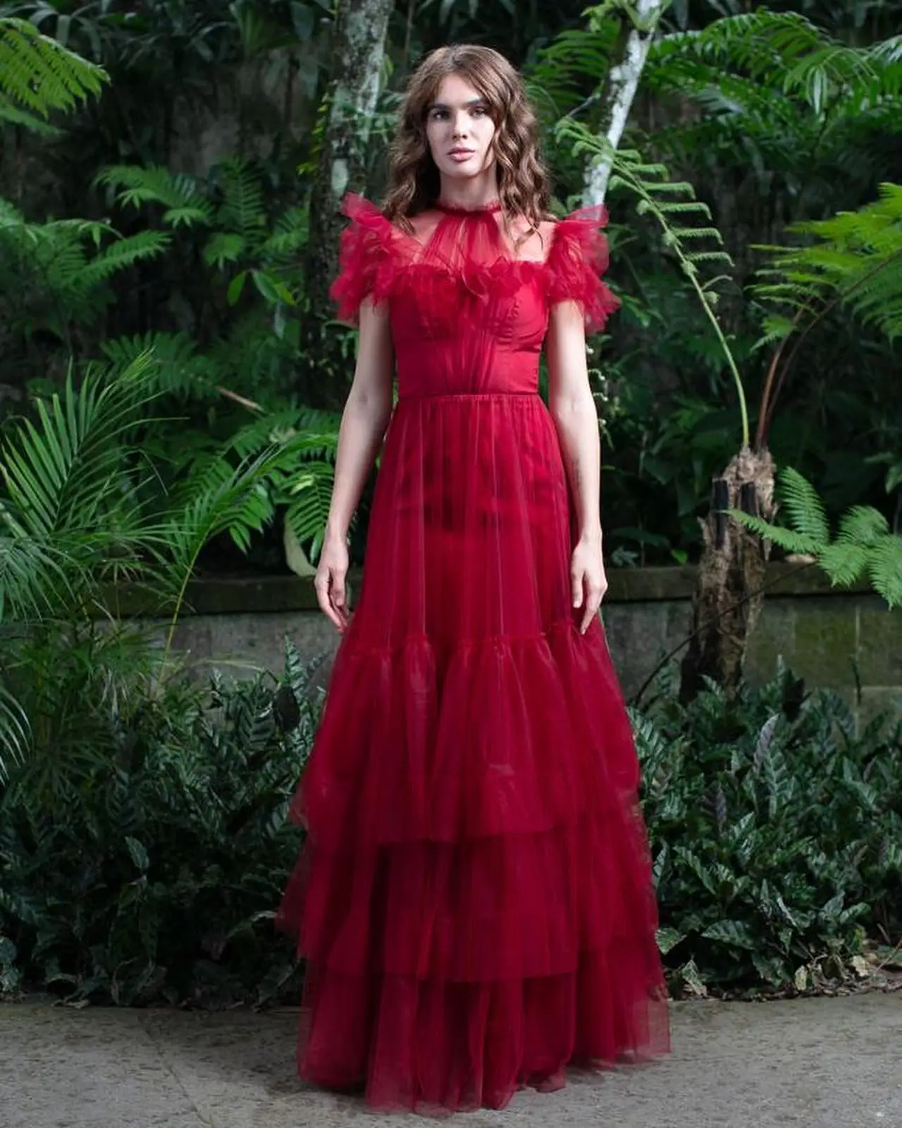 Customized Classic High Collar Long Sleeves Buttons Tiered Evening Dress Temperament Organza Photo Color Vestido De Festa
Customized Classic High Collar Long Sleeves Buttons Tiered Evening Dress Temperament Organza Photo Color Vestido De Festa