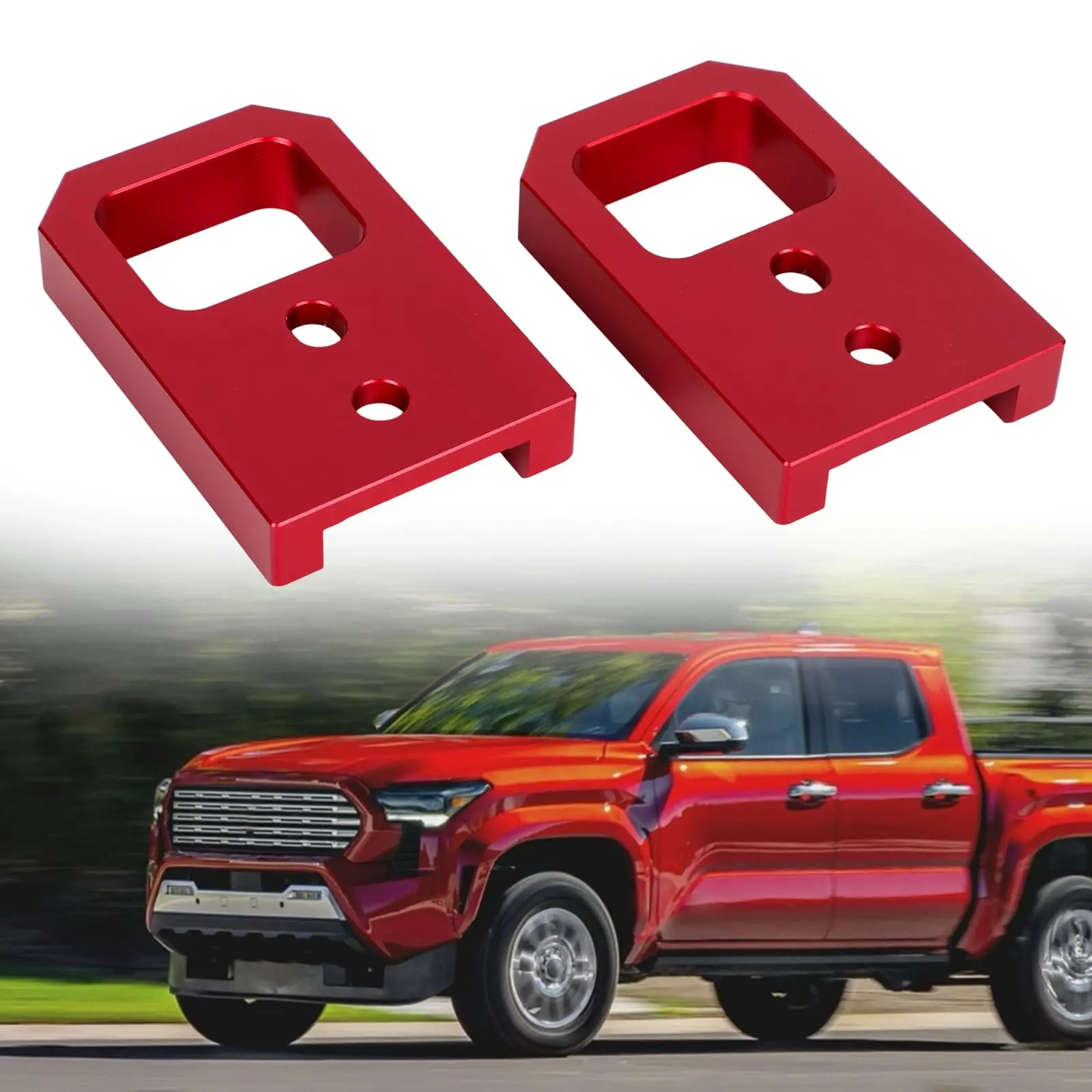 Red Heavy-Duty Aluminum Front Tow Hooks Set For 2024+ Tacoma, Left And Right Bumper Recovery Hooks For Off-Road Use
Red Heavy-Duty Aluminum Front Tow Hooks Set For 2024+ Tacoma, Left And Right Bumper Recovery Hooks For Off-Road Use