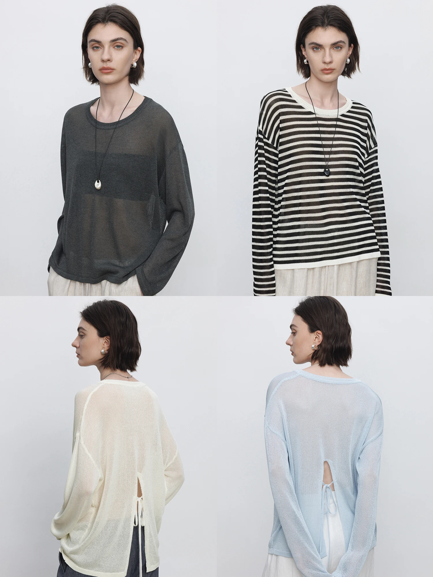 Loose Long Sleeve Knitted T-Shirt Women's Chic Transparent Casual Style UV Protection Cover up Spring Summer Fashion Top
Loose Long Sleeve Knitted T-Shirt Women's Chic Transparent Casual Style UV Protection Cover up Spring Summer Fashion Top