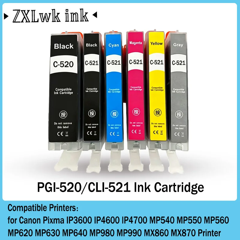 Совместимые чернильные картриджи PGI-520 CLI-521 для Canon IP3600 IP4600 IP4700 MP540 MP550 MP560 MP620 MP630 MP640 MP980 MP990 MX860
Совместимые чернильные картриджи PGI-520 CLI-521 для Canon IP3600 IP4600 IP4700 MP540 MP550 MP560 MP620 MP630 MP640 MP980 MP990 MX860