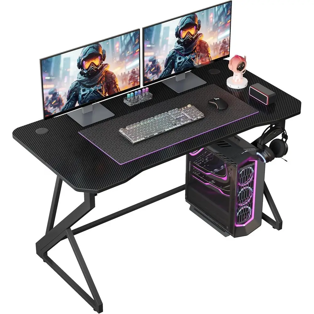 Gaming Desk Z Shaped 40 Inch Gamer Workstation, Home Computer Carbon iber Surace Gaming Desk PC Table with pe Hook, Carbon iber
Gaming Desk Z Shaped 40 Inch Gamer Workstation, Home Computer Carbon iber Surace Gaming Desk PC Table with pe Hook, Carbon iber