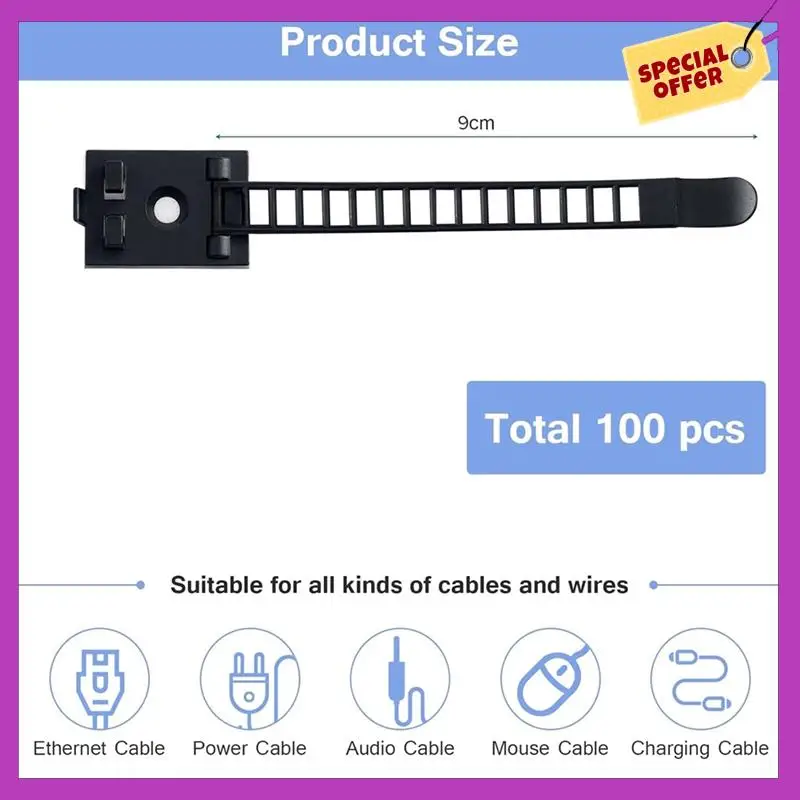 HFIL-100PCS Регулируемые клейкие кабельные стяжки Кабельные зажимы, самоклеящиеся нейлоновые кабельные ремни, клейкие зажимы для прокладки кабеля
HFIL-100PCS Регулируемые клейкие кабельные стяжки Кабельные зажимы, самоклеящиеся нейлоновые кабельные ремни, клейкие зажимы для прокладки кабеля