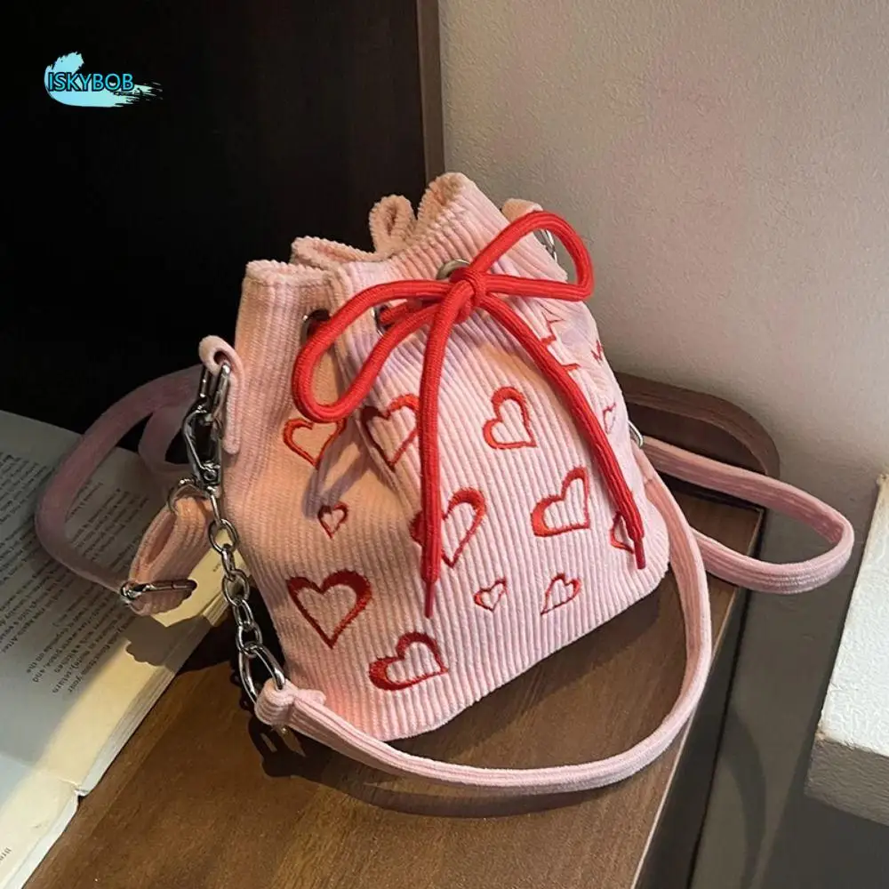 INS Corduroy Bucket Bags Pleated Design Large Capacity Hearts Embroidery Handbag Adjustable Straps with Handles
INS Corduroy Bucket Bags Pleated Design Large Capacity Hearts Embroidery Handbag Adjustable Straps with Handles