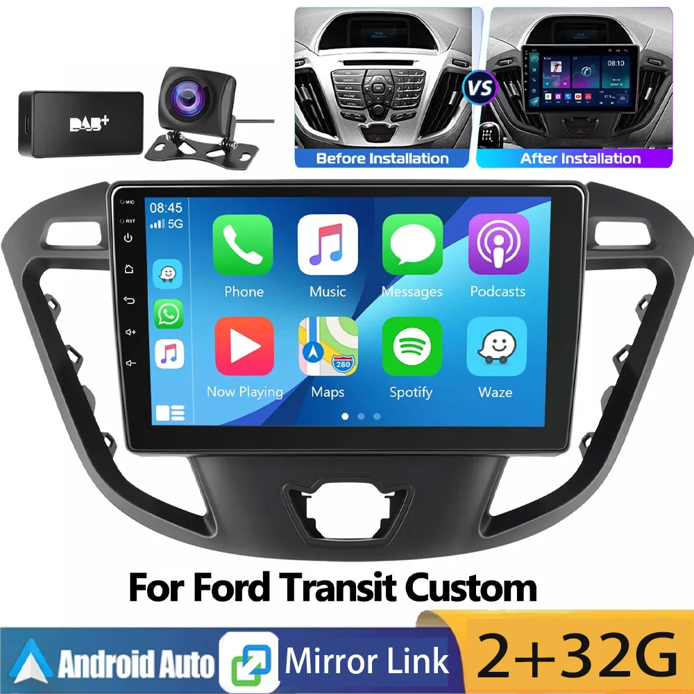 9Inch 2+32G Android 14 For Ford Transit Custom 2012 - 2021 Car Radio Multimedia Video Player Navigation stereo GPS For Carplay
9Inch 2+32G Android 14 For Ford Transit Custom 2012 - 2021 Car Radio Multimedia Video Player Navigation stereo GPS For Carplay