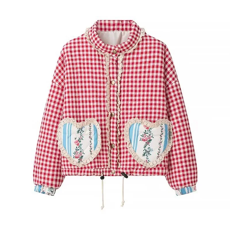 Women Cotton-padded Plaid Clothes Jacket Vintage Floral Printing Patchwork Winter Warm Coat Casual Long Sleeves Lady Streetwear
Women Cotton-padded Plaid Clothes Jacket Vintage Floral Printing Patchwork Winter Warm Coat Casual Long Sleeves Lady Streetwear