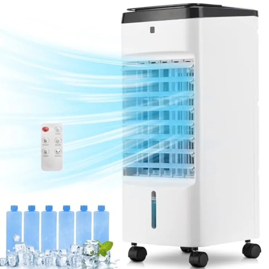 Portable Air Conditioners for Bedroom, Milky White Evaporative Air Cooler with Detachable Water Tank, 6 Ice Packs, 12H Timer, 1
Portable Air Conditioners for Bedroom, Milky White Evaporative Air Cooler with Detachable Water Tank, 6 Ice Packs, 12H Timer, 1