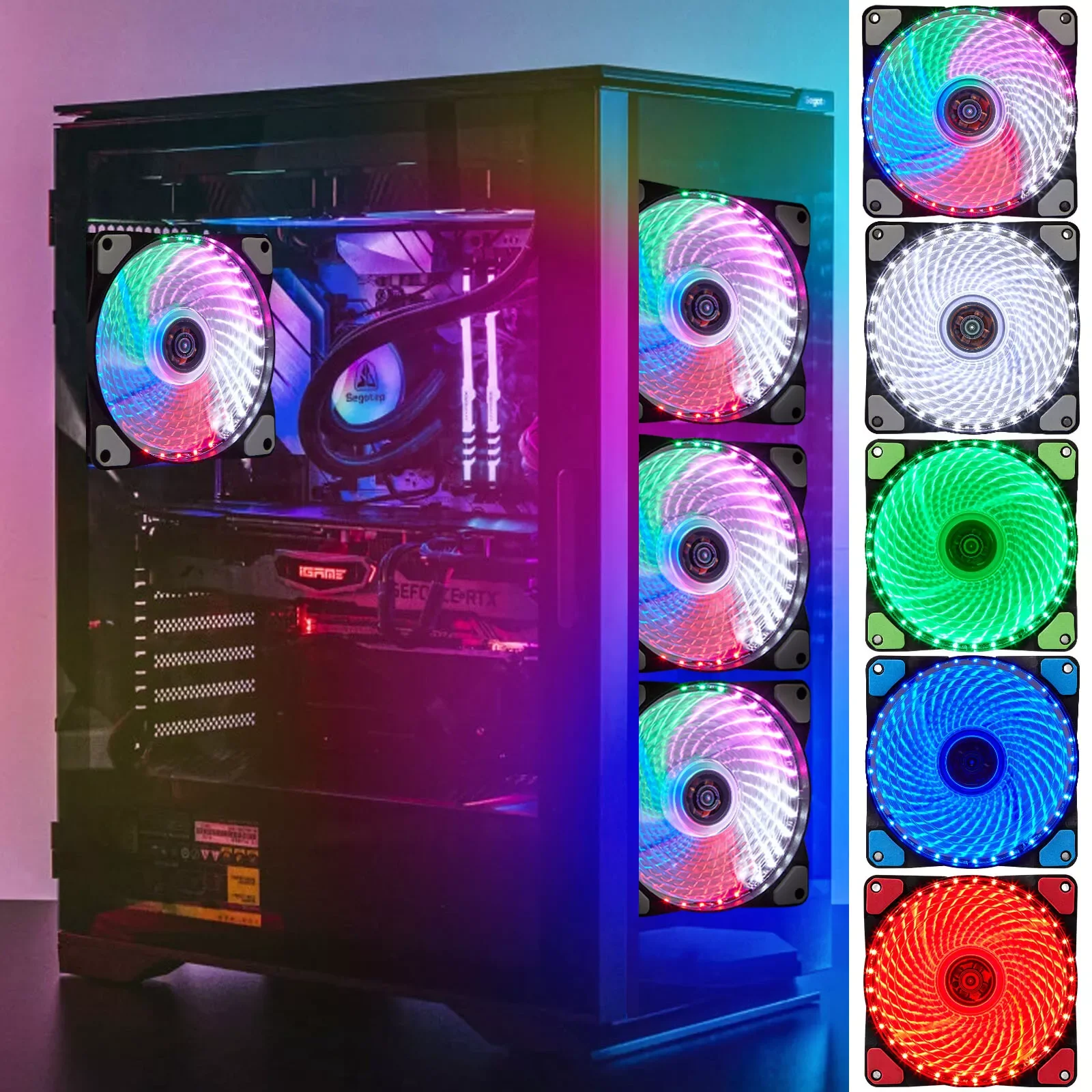 120mm 15 LED Ultra Silent Computer PC Case Cooling Fan 15 LEDs 12V With black Rubber Quiet Molex Connector 4Pin plug fans Cooler
120mm 15 LED Ultra Silent Computer PC Case Cooling Fan 15 LEDs 12V With black Rubber Quiet Molex Connector 4Pin plug fans Cooler