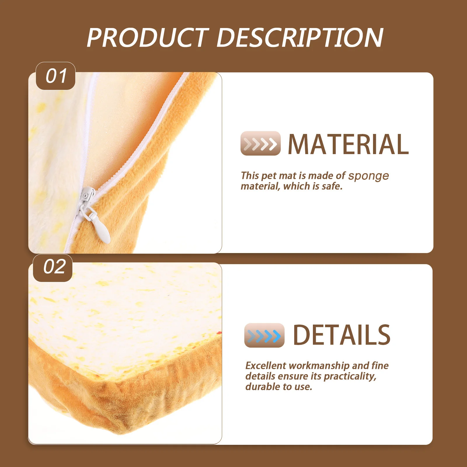 Toast Bread Bed 40X40X7Cm Short Elastic Sponge Detachable Cat Cushion For Kitten Small Dogs Sleeping Resting Bread Pet Bed
Toast Bread Bed 40X40X7Cm Short Elastic Sponge Detachable Cat Cushion For Kitten Small Dogs Sleeping Resting Bread Pet Bed