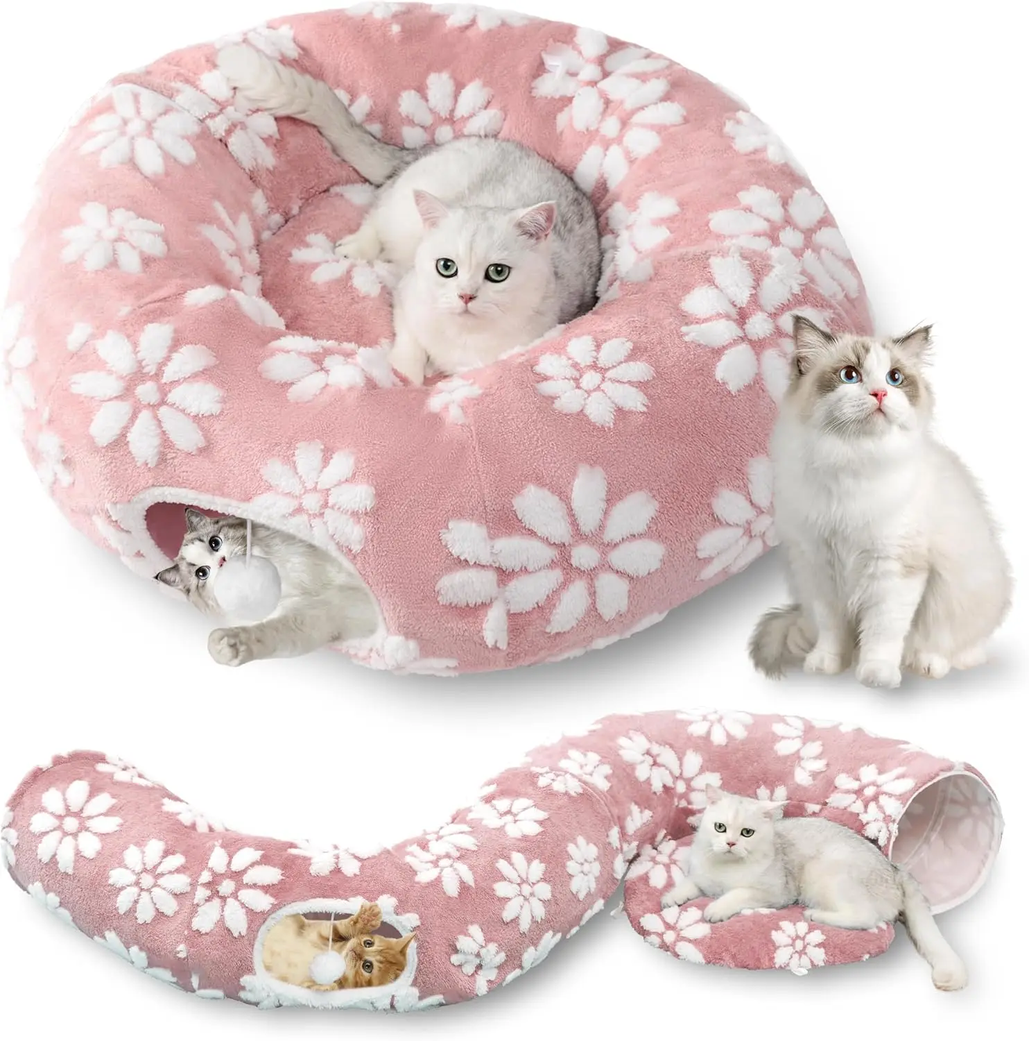 Уютная кровать-тоннель для животных с подвесными шариками, мягкий коврик для кошек и кроликов, розовый игровой домик для дома
Уютная кровать-тоннель для животных с подвесными шариками, мягкий коврик для кошек и кроликов, розовый игровой домик для дома