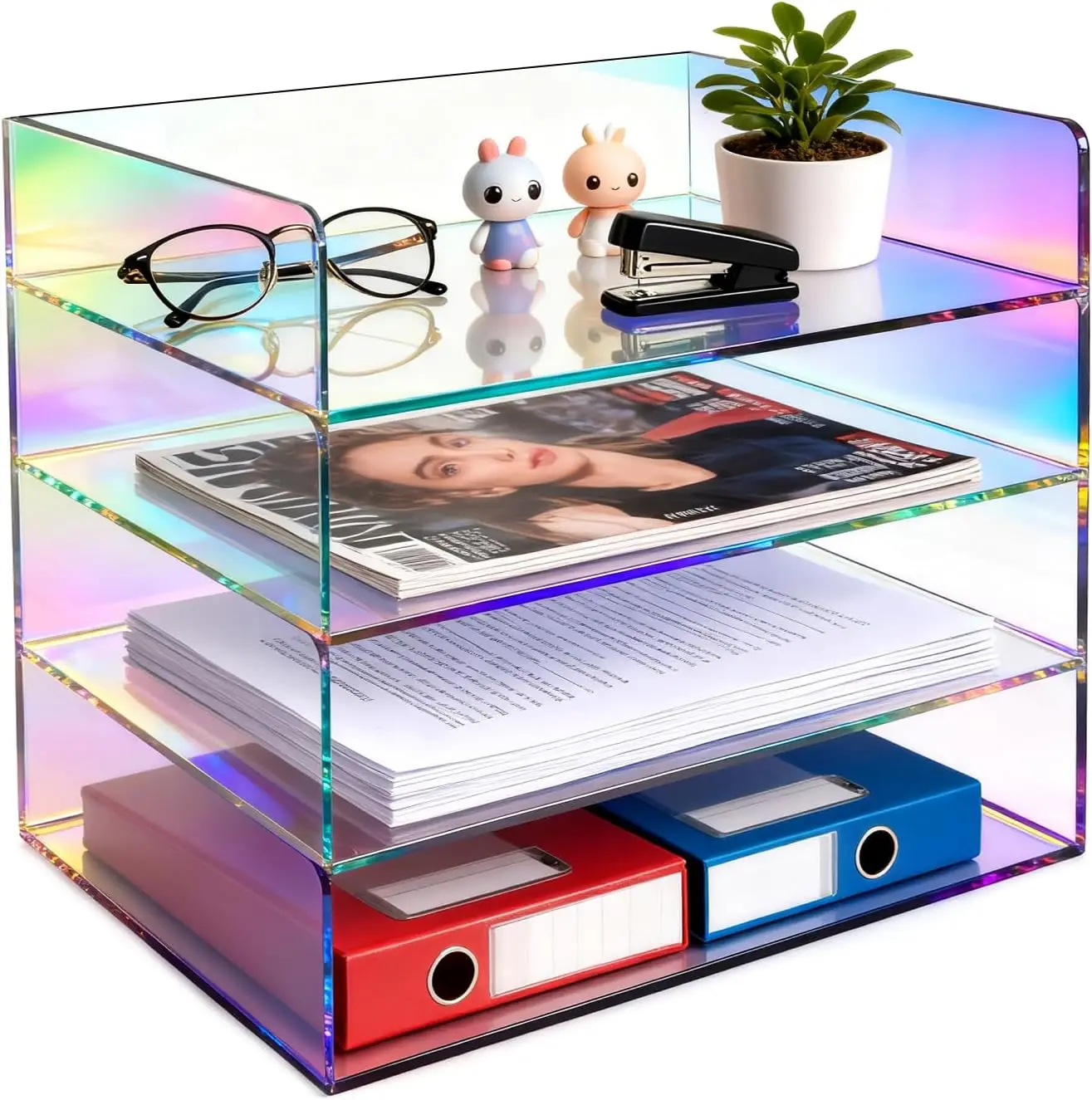 4-Tier Acrylic Stackable Letter Tray for Desk, Office Paper Organizer, Semi-Transparent File Sorter with Non-Slip Pads
4-Tier Acrylic Stackable Letter Tray for Desk, Office Paper Organizer, Semi-Transparent File Sorter with Non-Slip Pads