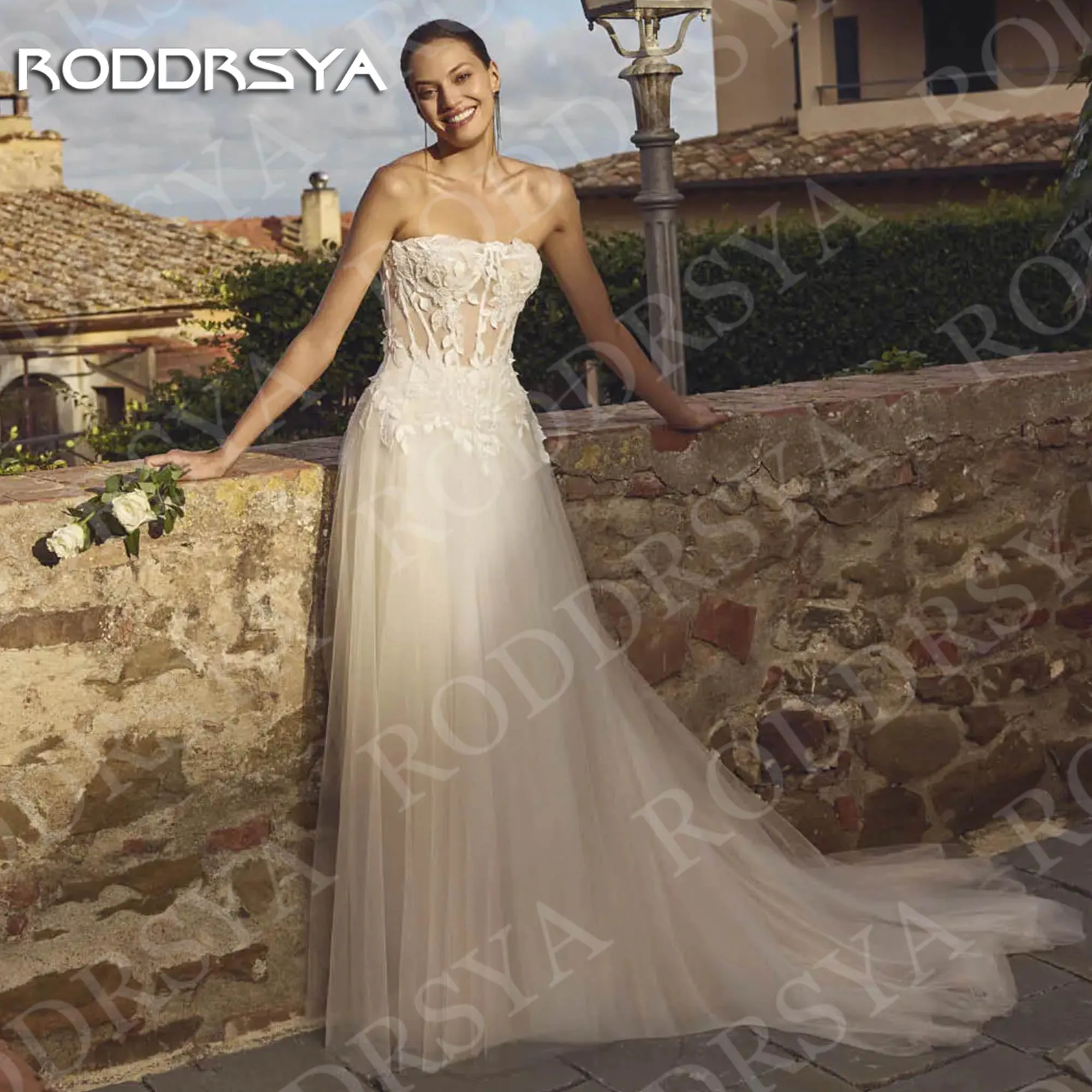 RODDRSYA Elegant A Line Wedding Dresses Lace Appliques Strapless Sleeveless Romantic Bridal Dress Customized свадебное платье
RODDRSYA Elegant A Line Wedding Dresses Lace Appliques Strapless Sleeveless Romantic Bridal Dress Customized свадебное платье