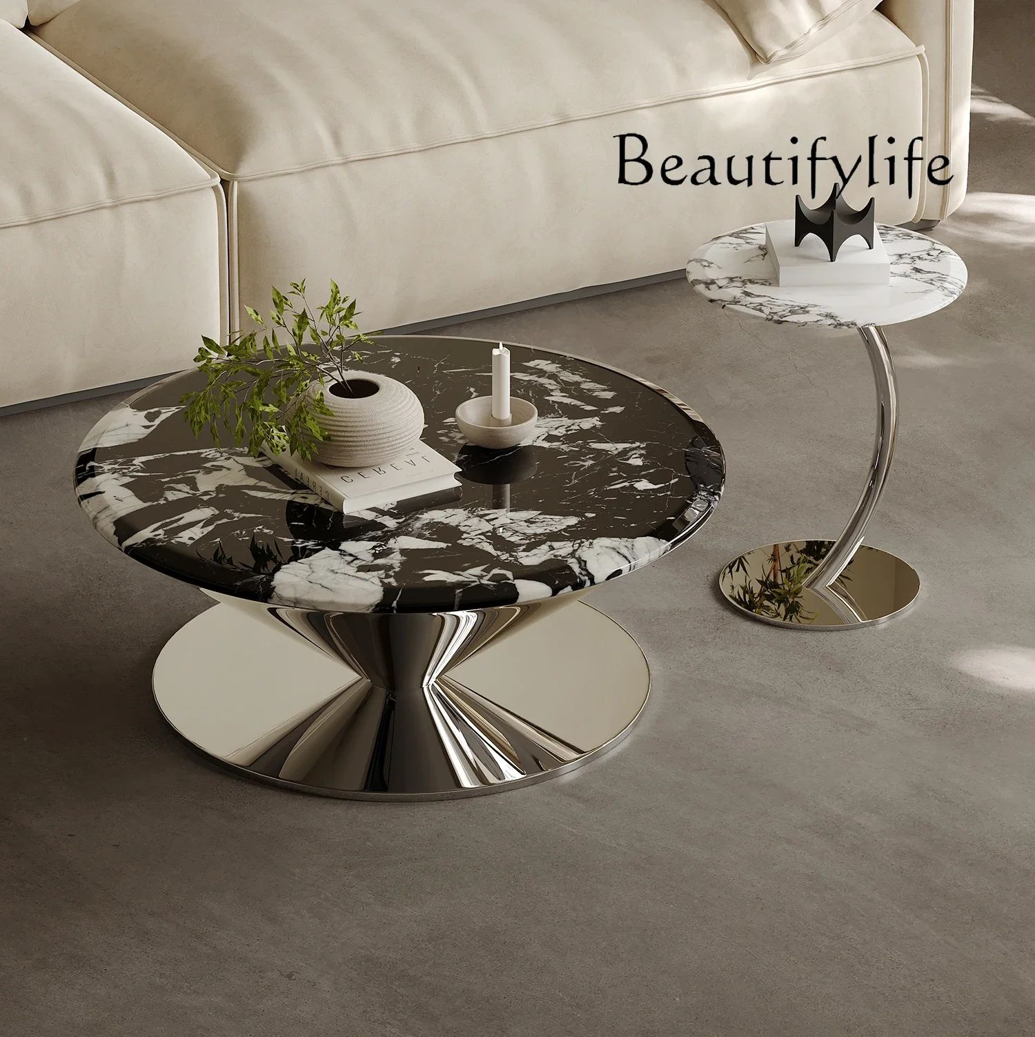 Italian light luxury living room marble special-shaped coffee table minimalist creative high sense 
Italian light luxury living room marble special-shaped coffee table minimalist creative high sense