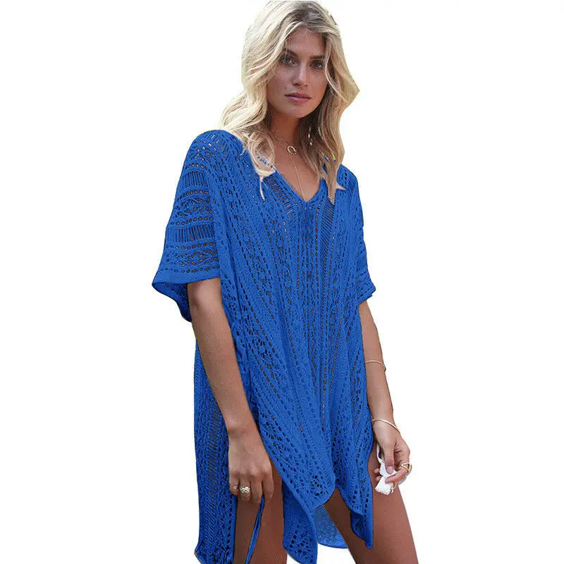 Casual Bikini Cover Up Women Hollow Out Crochet Beach Wear Summer Loose Bathing Suit Short Sleeve Beachwear Solid Color Cover Up
Casual Bikini Cover Up Women Hollow Out Crochet Beach Wear Summer Loose Bathing Suit Short Sleeve Beachwear Solid Color Cover Up
