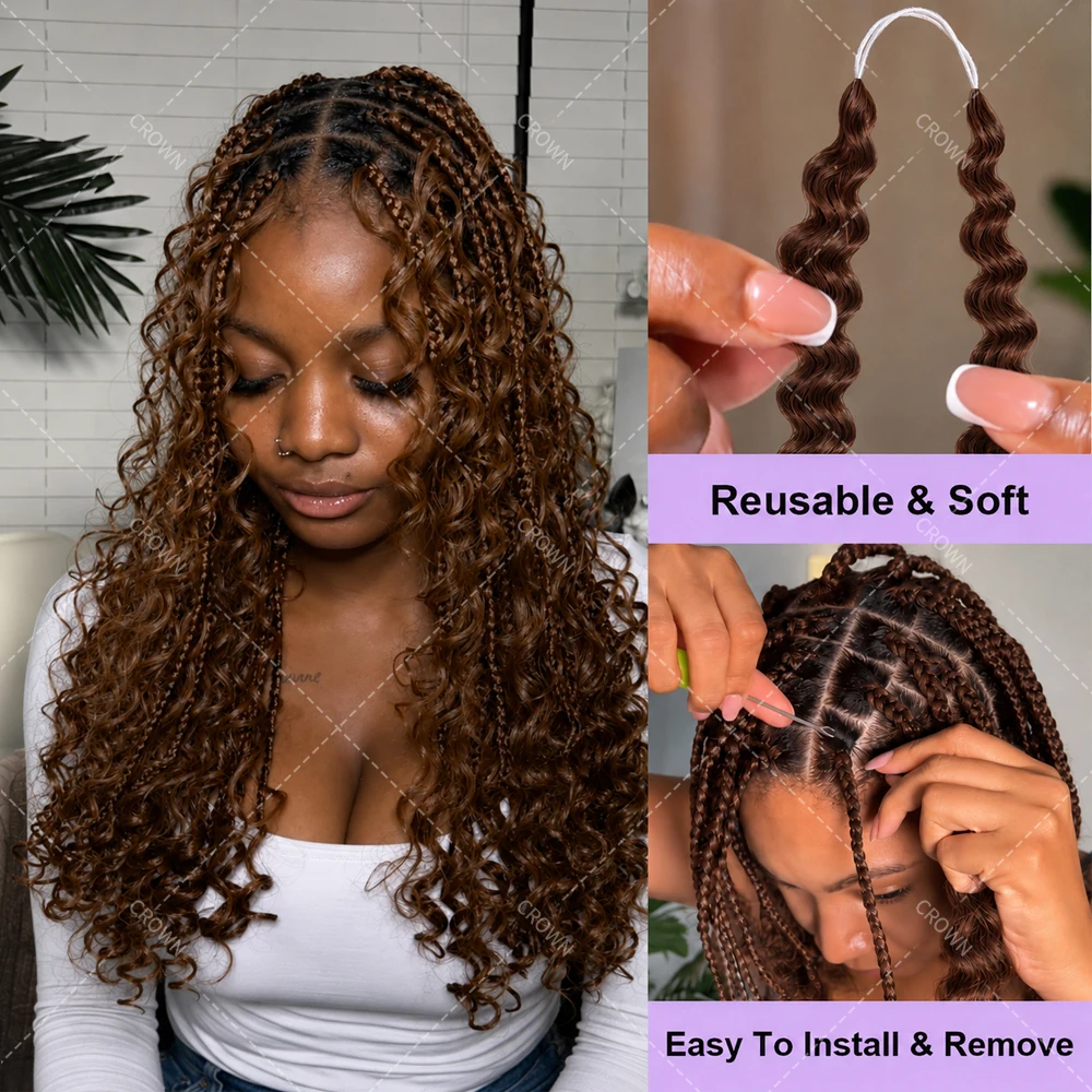 Chocolate Brown Feather Crochet Human Hair Miracle Knots Pre Separated Deep Wave Boho Braids Low Tension Easy Install Natural
Chocolate Brown Feather Crochet Human Hair Miracle Knots Pre Separated Deep Wave Boho Braids Low Tension Easy Install Natural