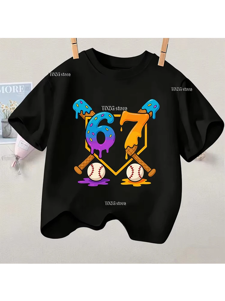 Kids 67 Themed Colorful Print T-Shirt, Soft Cotton Fabric, Breathable and Comfortable, Ideal for Toddlers and Childrendf0306
Kids 67 Themed Colorful Print T-Shirt, Soft Cotton Fabric, Breathable and Comfortable, Ideal for Toddlers and Childrendf0306
