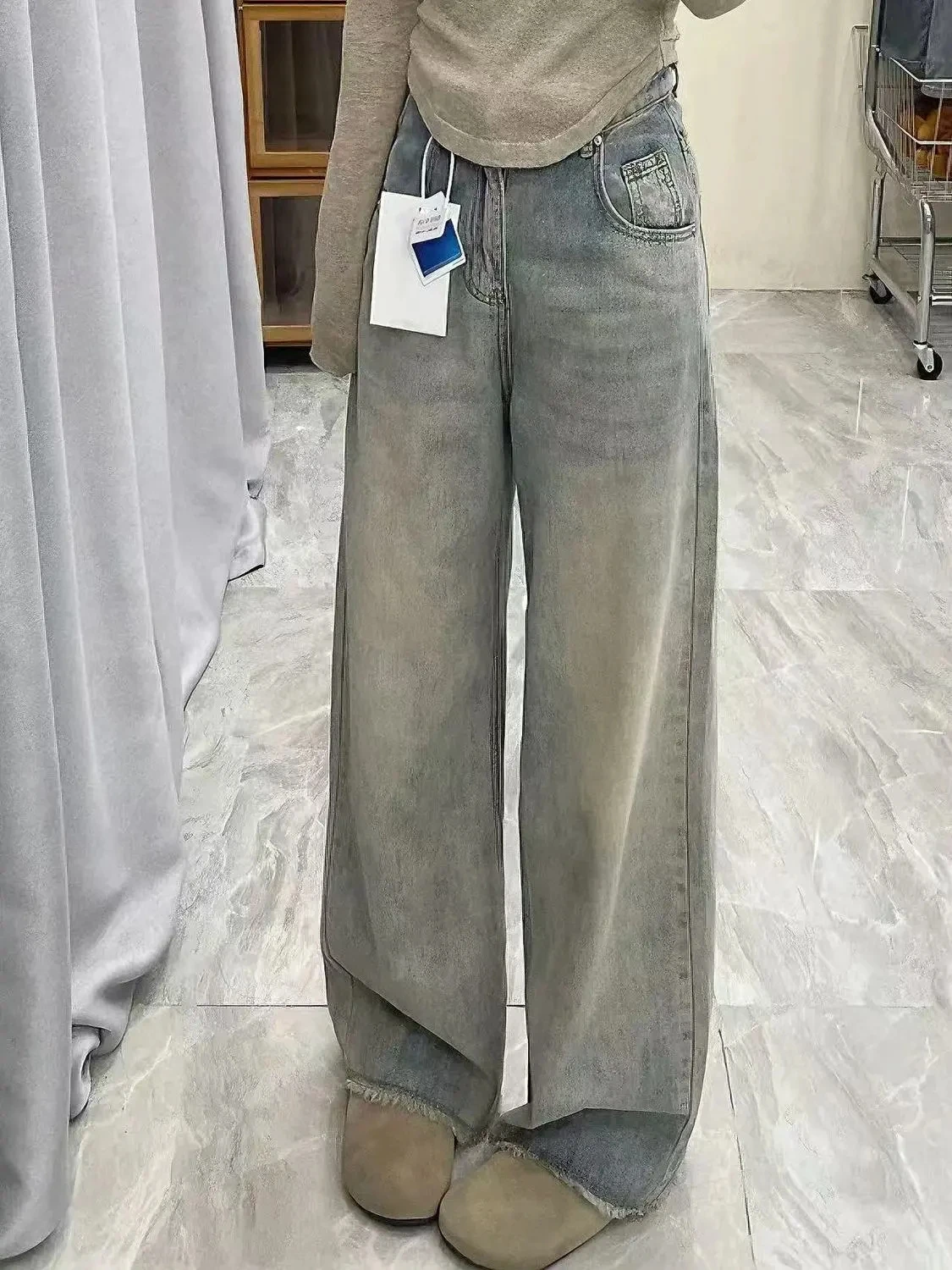 Womens Jeans High Waist Loose Vintage American Retro Frayed Straight Leg Spring Summer Slim Wide Leg Floor Length Pants
Womens Jeans High Waist Loose Vintage American Retro Frayed Straight Leg Spring Summer Slim Wide Leg Floor Length Pants