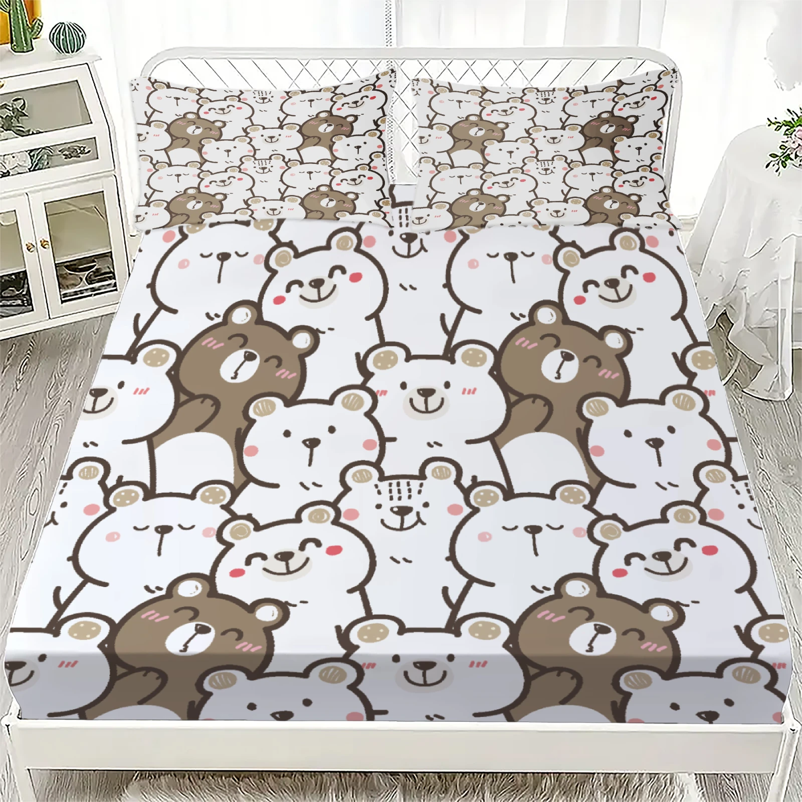 Комплект из 3-х простыней с милым принтом в виде медвежат, прочные простыни с наволочками для декора спальни
Комплект из 3-х простыней с милым принтом в виде медвежат, прочные простыни с наволочками для декора спальни