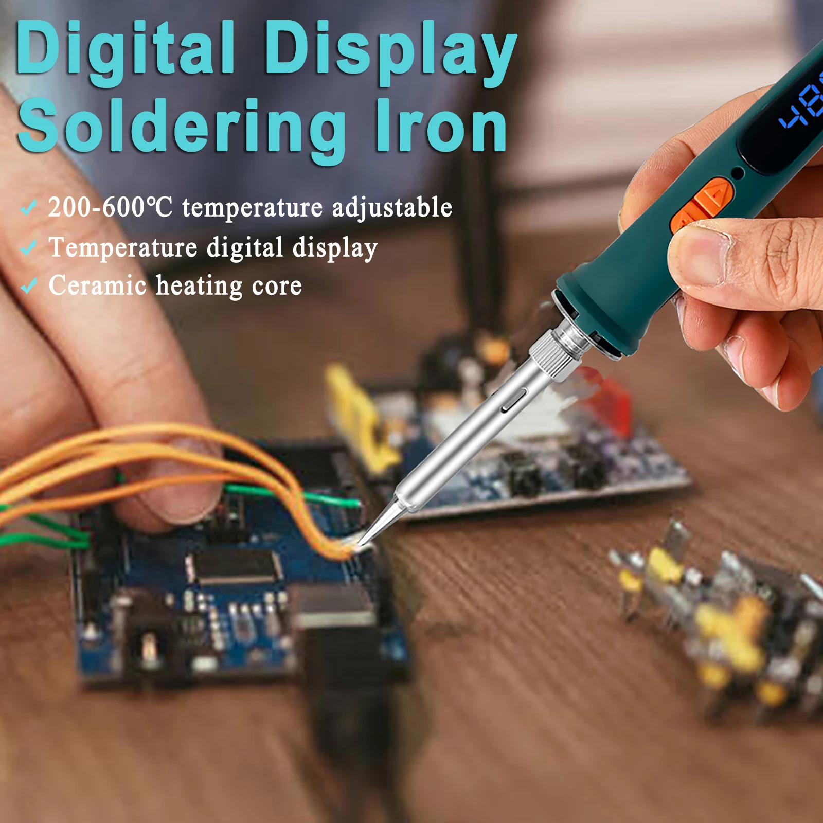 120W Cordless Electric Soldering Iron with Ceramic Heating Core 200-600℃ Adjustable Digital Display Welding Pen Tip 220V EU Plug
120W Cordless Electric Soldering Iron with Ceramic Heating Core 200-600℃ Adjustable Digital Display Welding Pen Tip 220V EU Plug