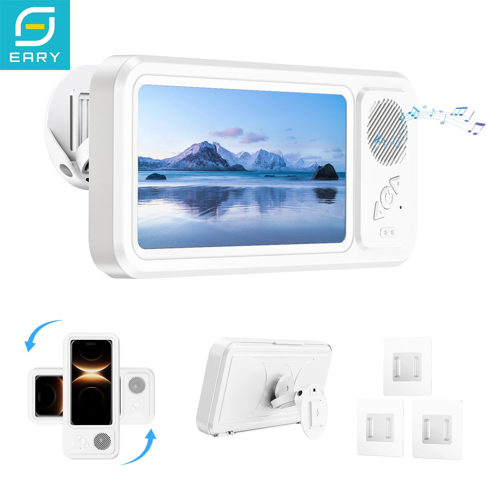 Eary Waterproof Shower Phone Holder with 360°Rotate Angle Adjustable Wall Mount Phone Holder for Bathroom Mirror Bathtub Kitchen
Eary Waterproof Shower Phone Holder with 360°Rotate Angle Adjustable Wall Mount Phone Holder for Bathroom Mirror Bathtub Kitchen