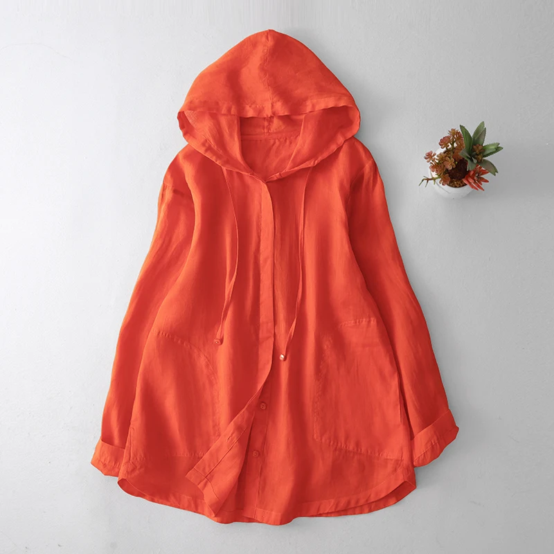 Summer 2025 Women's Loose Fit Cotton Linen Casual Hooded Air Conditioning irt Thin Sun Protection Outerwear Orange Salt Tea... 
Summer 2025 Women's Loose Fit Cotton Linen Casual Hooded Air Conditioning irt Thin Sun Protection Outerwear Orange Salt Tea...