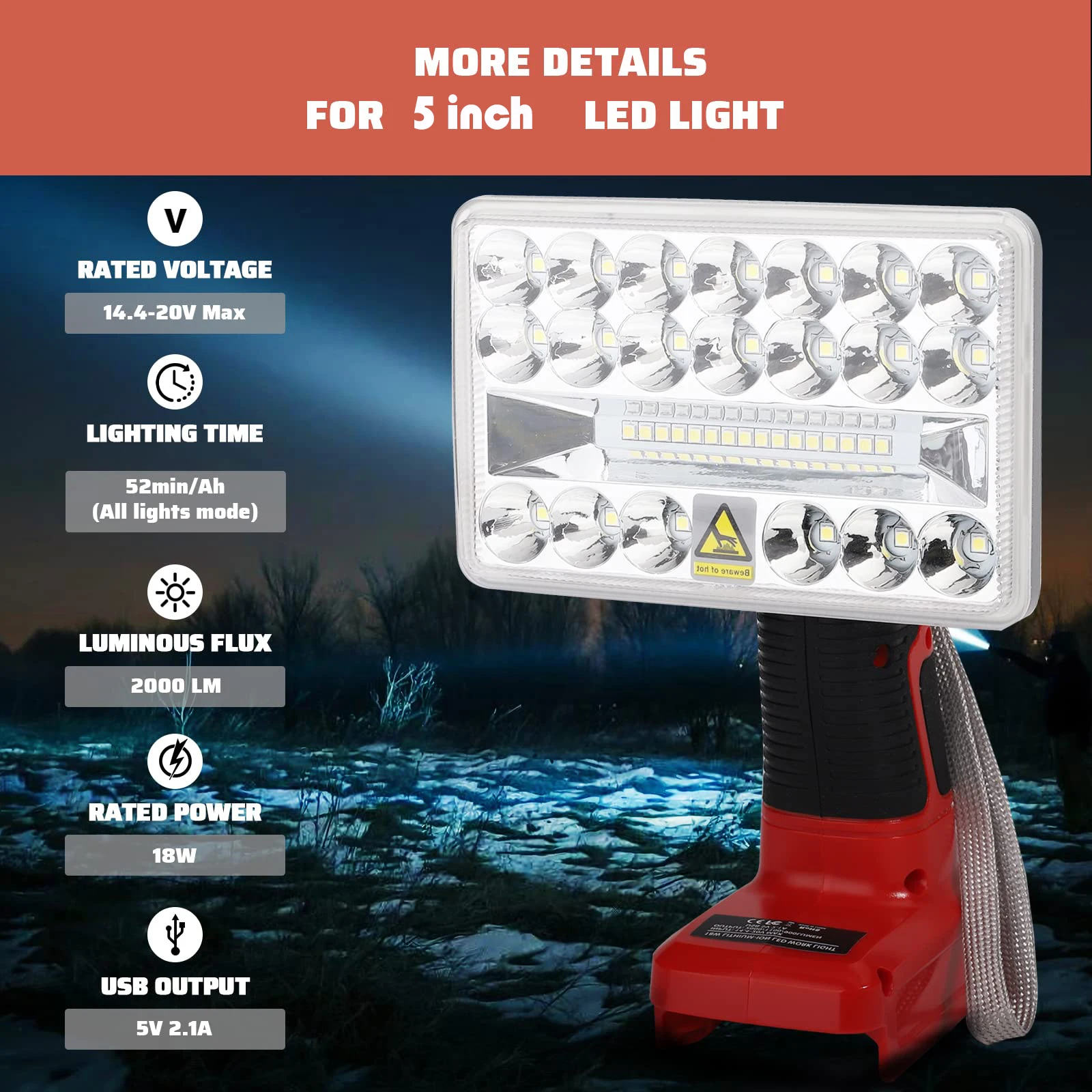 For Craftsman V20 Lithium Battery Light 18W 2000LM LED Work Light Portable Spotlight and Floodlights with USB-A Output Camping
For Craftsman V20 Lithium Battery Light 18W 2000LM LED Work Light Portable Spotlight and Floodlights with USB-A Output Camping