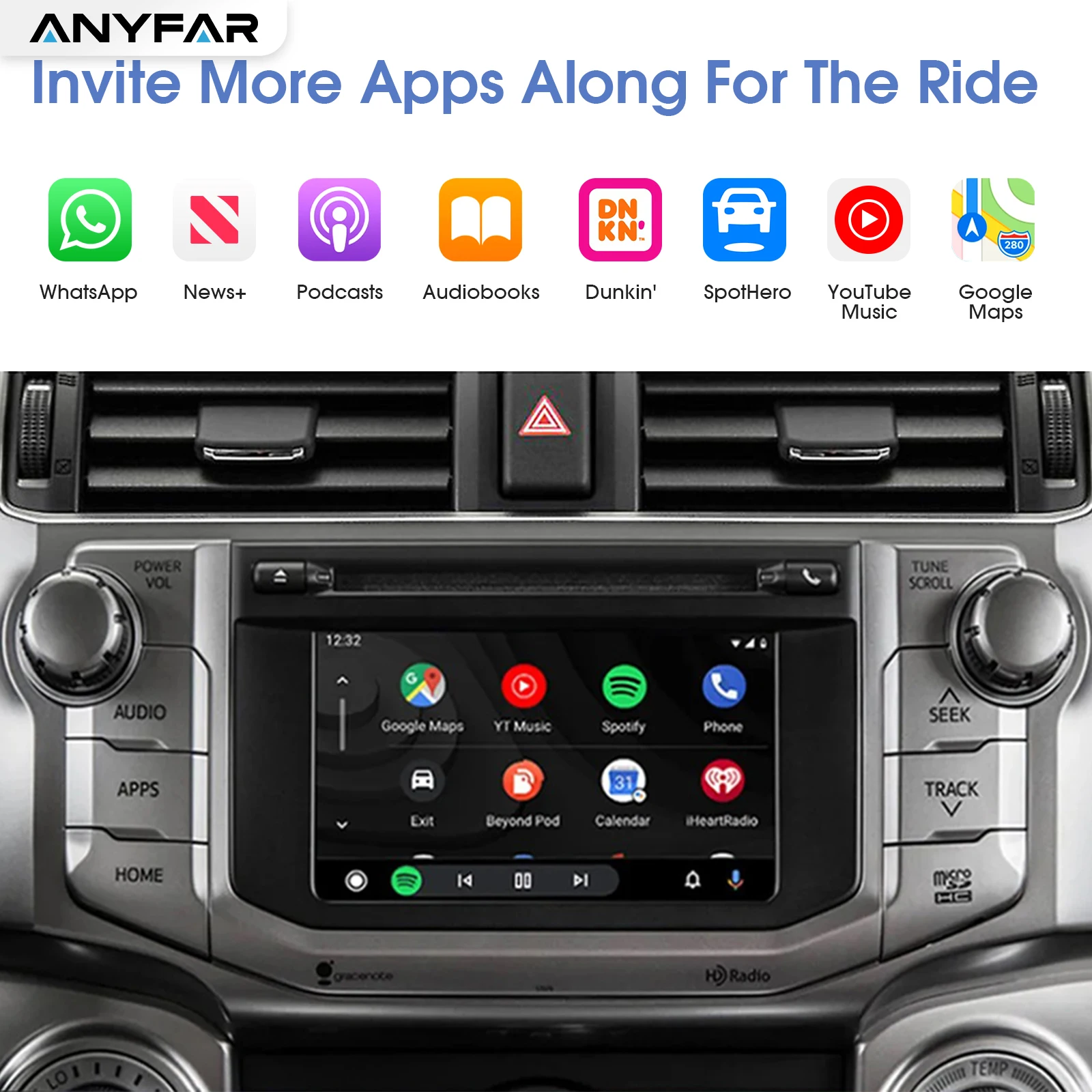 ANYFAR NEW Wireless Carplay Android Auto For TOYOTA CHR Corolla Camry Auris prius RAV4 Avensis Highlander Touch2 Entune 2.0
ANYFAR NEW Wireless Carplay Android Auto For TOYOTA CHR Corolla Camry Auris prius RAV4 Avensis Highlander Touch2 Entune 2.0