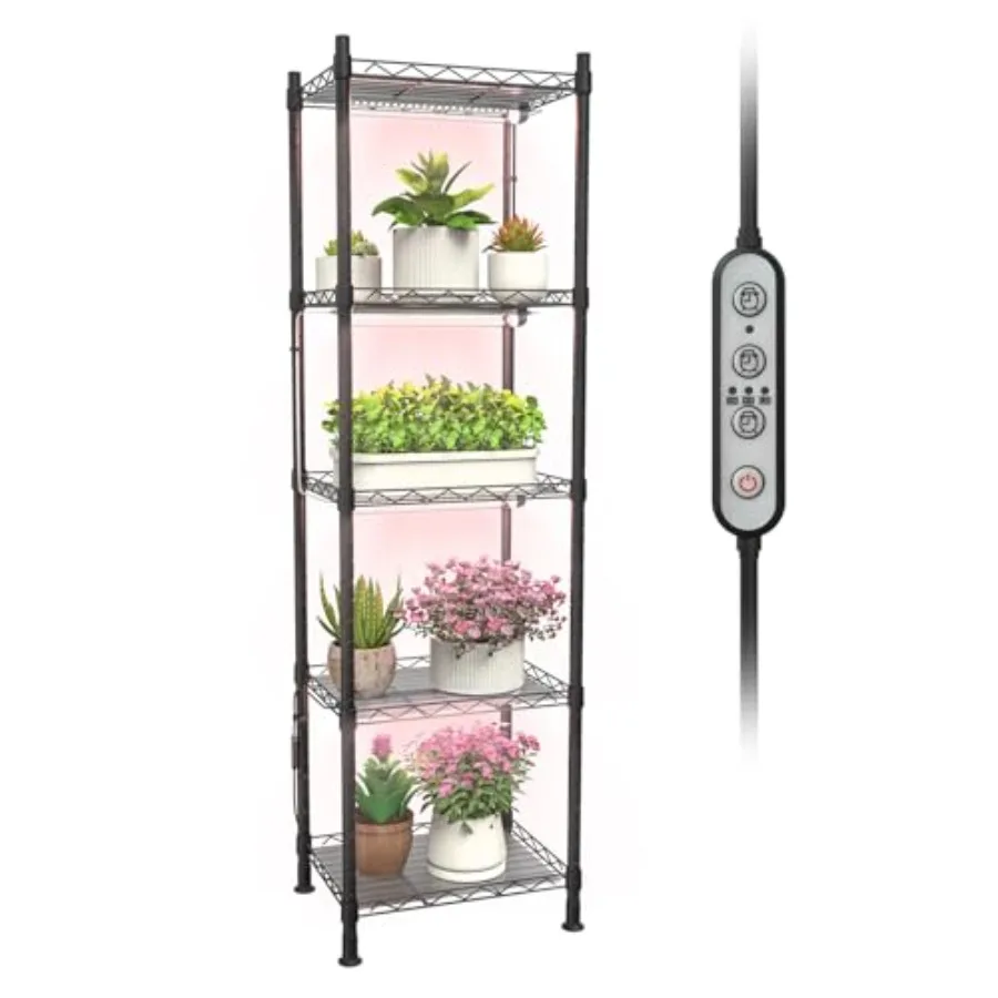 Plant Stand with Grow Lights 5-Tier metal Plant Shelf with 4-Pack 40W Full Spectrum Grow Light Auto Timer Ladder Flower Pot Sta
Plant Stand with Grow Lights 5-Tier metal Plant Shelf with 4-Pack 40W Full Spectrum Grow Light Auto Timer Ladder Flower Pot Sta