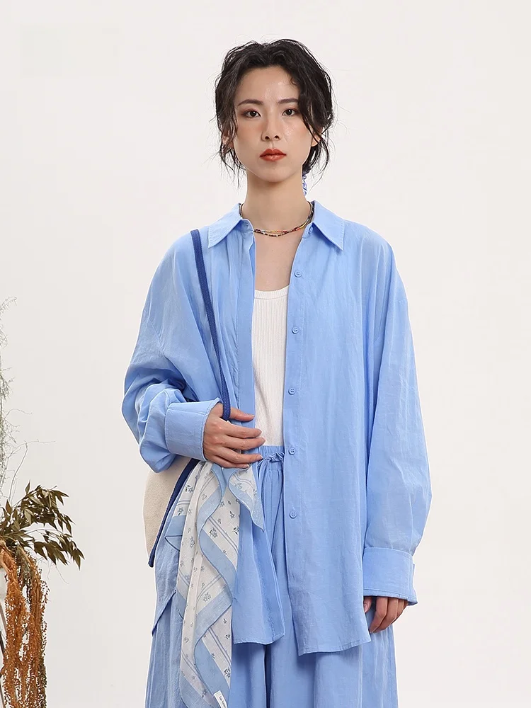 Blue Long Sleeve Shirt Women's Fashionable Casual Summer New Product Ladies Loose Fit Sun Protection Clothing Original Design
Blue Long Sleeve Shirt Women's Fashionable Casual Summer New Product Ladies Loose Fit Sun Protection Clothing Original Design