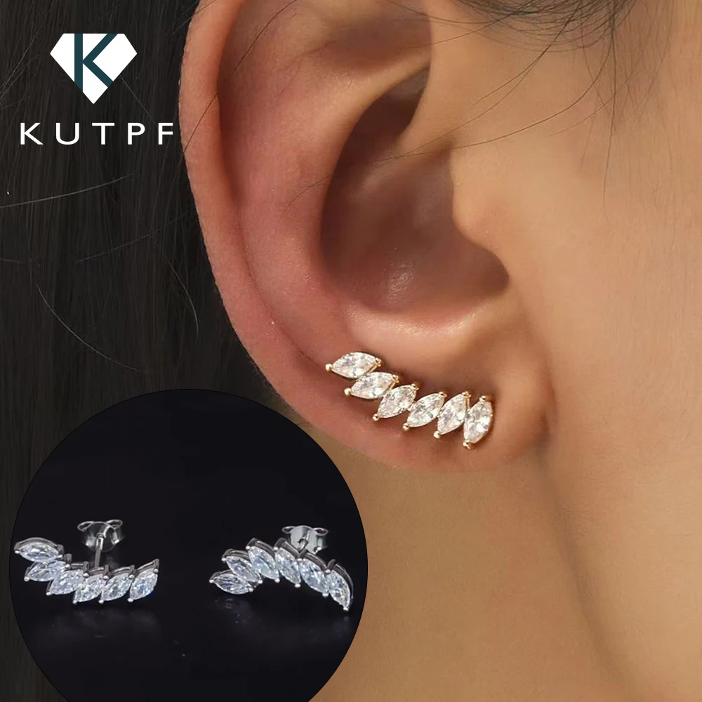 6-stone Marquise Cut Moissanite Diamond Stud Earrings for Women 925 Sterling Silver Plated 18k Gold Wing Shape Ear Studs
6-stone Marquise Cut Moissanite Diamond Stud Earrings for Women 925 Sterling Silver Plated 18k Gold Wing Shape Ear Studs