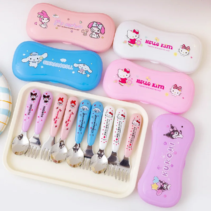 Sanrio Kawaii Kuromi My Melody Anime Stainless Steel Fork Spoon Cutlery Girl Heart Storage Box Cute Cartoon Chopsticks Students
Sanrio Kawaii Kuromi My Melody Anime Stainless Steel Fork Spoon Cutlery Girl Heart Storage Box Cute Cartoon Chopsticks Students